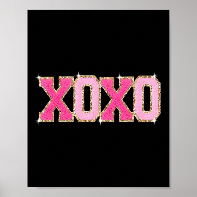 Chenille Patch Sparkling Xoxo Valentinstag Herz Poster (Vorne)