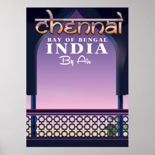 Chennai, Bengalische Bucht in Ostindien Poster