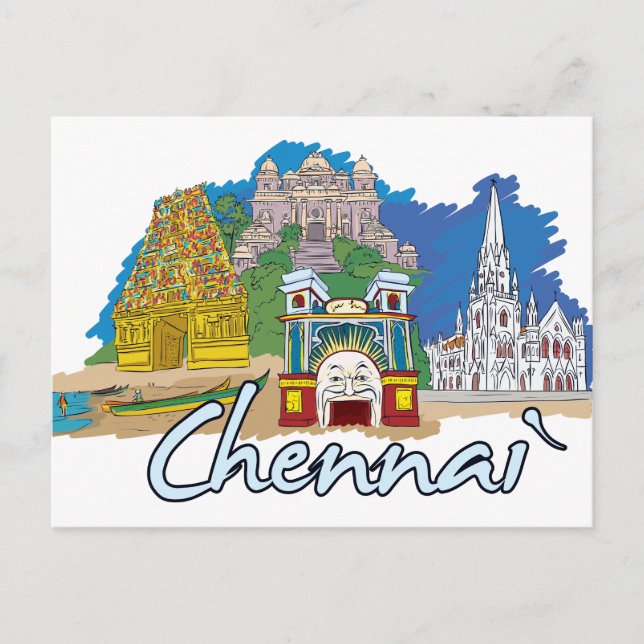 Chennai, Indien Postkarte (Vorderseite)