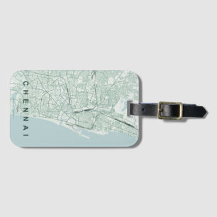 Chennai Indien Stadtplan Minimales Design Gepäckanhänger