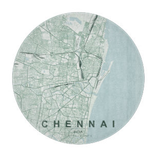 Chennai Indien Stadtplan Minimales Design Schneidebrett