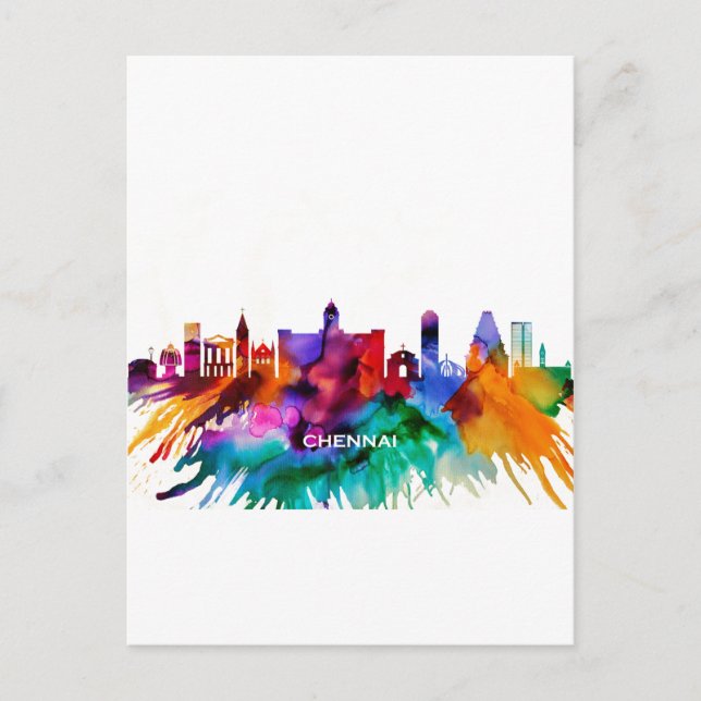 Chennai Skyline Feiertagspostkarte (Vorderseite)