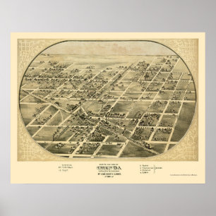 Chenoa, panoramische Karte IL - 1869 Poster