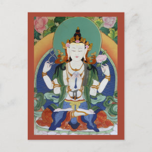 Chenrezig Bodhisattva des Mitgefühls Tibetischer G Postkarte