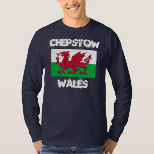 Chepstow, Wales mit walisischer Flagge T-Shirt