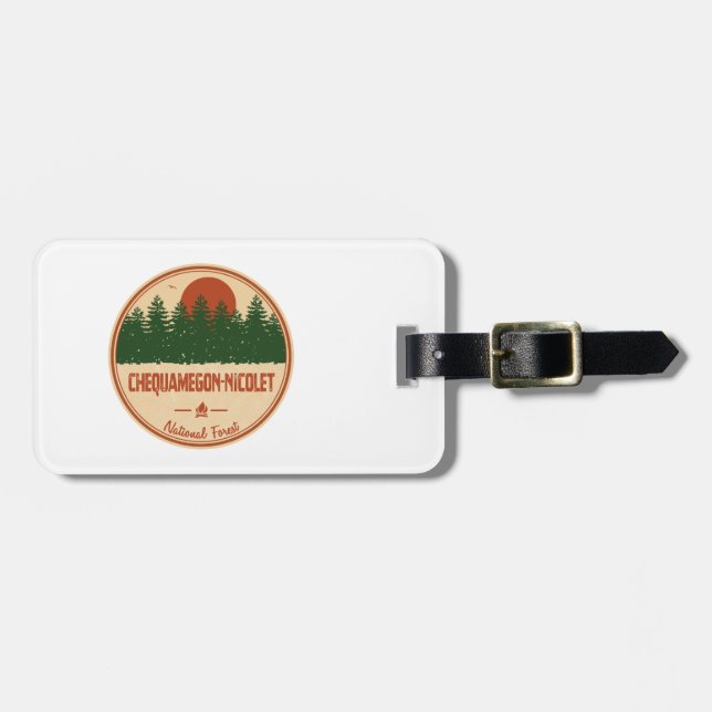 Chequamegon-Nicolet-Nationalwald Gepäckanhänger (Vorderseite horizontal)