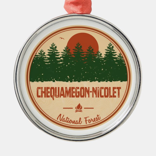 Chequamegon-Nicolet-Nationalwald Ornament Aus Metall (Vorne)
