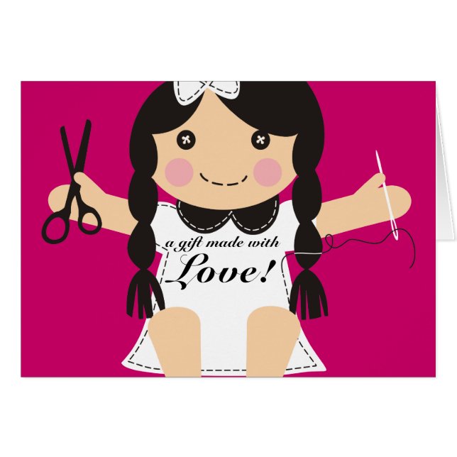 Chèque-cadeau de couture de poupée d'ouvrière (Devant Horizontal)