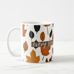 Chèque d'automne Motif Feuille - Mug de texte pers