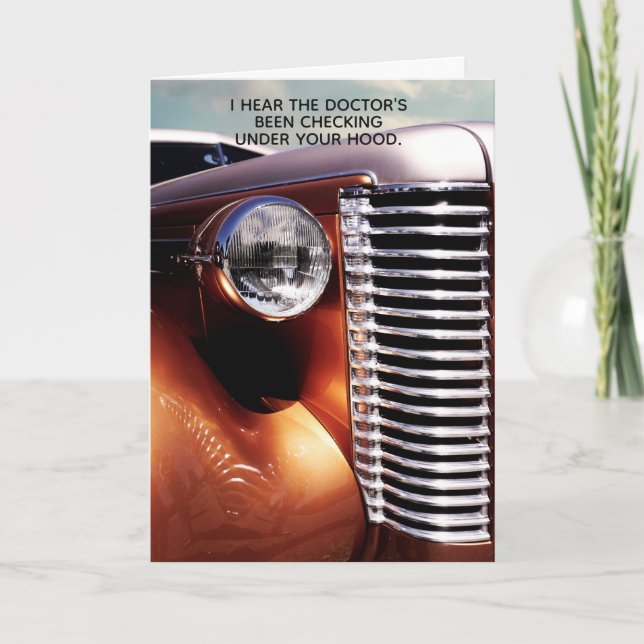 Chèque De Voiture Classique Sous Hood Carte De Bie (Devant)