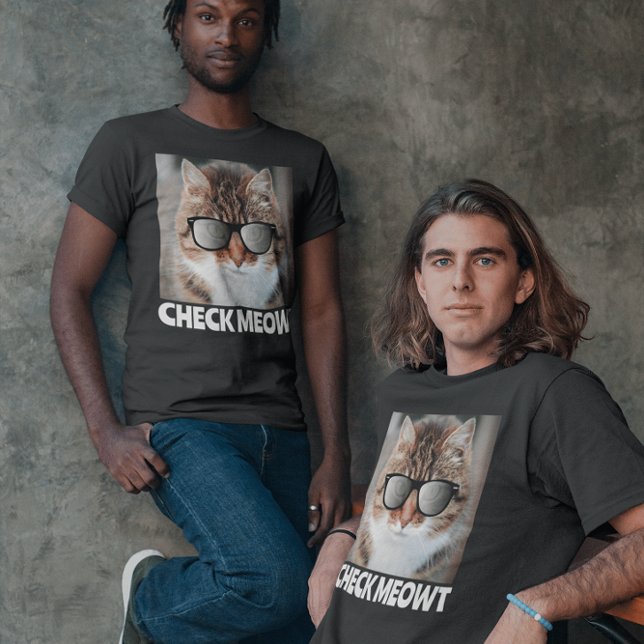 Chèque Meowt, Drôle Mens T-shirt Chat (Créateur téléchargé)