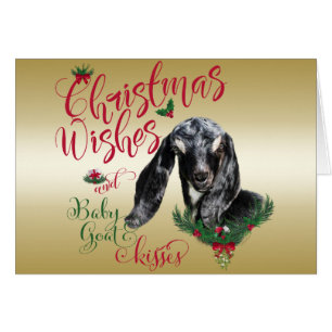 CHÈQUE   Noël Voeux Bébé Chèvre Baisers Nubian