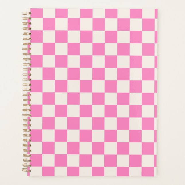 Chèque rose, Motif en damier, À damiers (Devant)