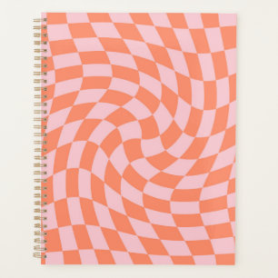 Chèques Retro Pastel Peach Checks Warped Checkerbo