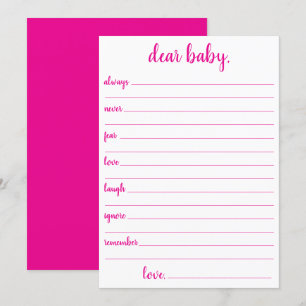 Cher bébé rose chaud simple   Carte Magenta Keepsa