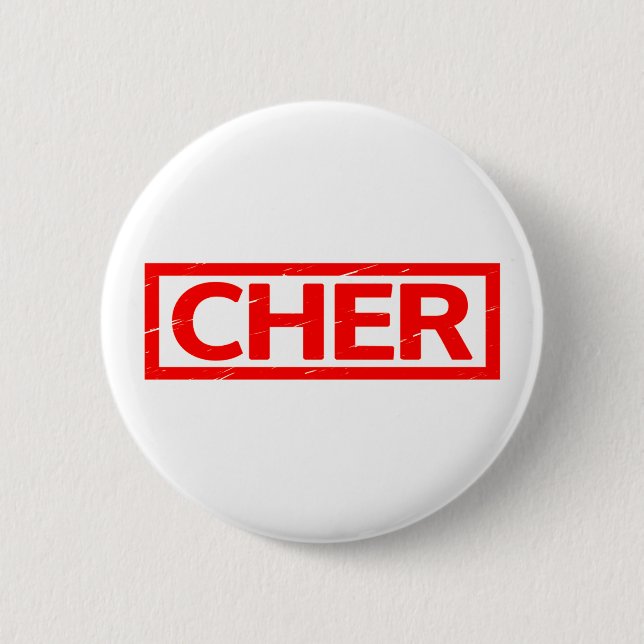 Cher Briefmarke Button (Vorderseite)