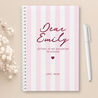 Cher Journal de deuil de fille en rayure rose
