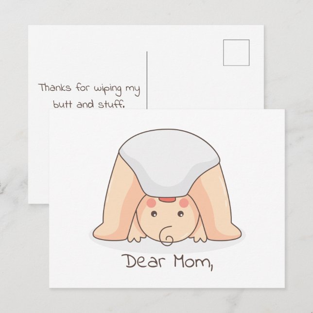 Cher Maman ... Carte drôle de Fête des Mères (Devant / Derrière)