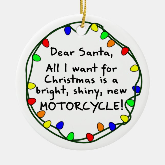Cher ornement de Noël de moto de Père Noël (Devant)