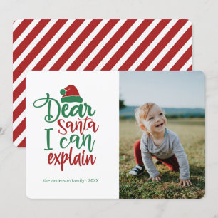 Cher Père Noël... Carte photo de Noël Funny