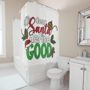 Cher Père Noël définir bon Noël   Rideau de douche