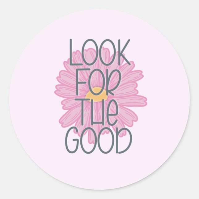 Cherchez le bon Sticker rond rose (Devant)