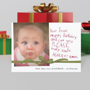 Chère Carte de Noël Photo Jésus