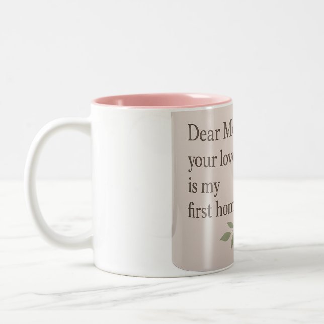 Chère maman - Mug Floral avec Citation du Coeur |  (Gauche)