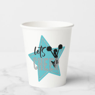 Chereleader Blue Silver Black Cheer Geburtstag Pappbecher