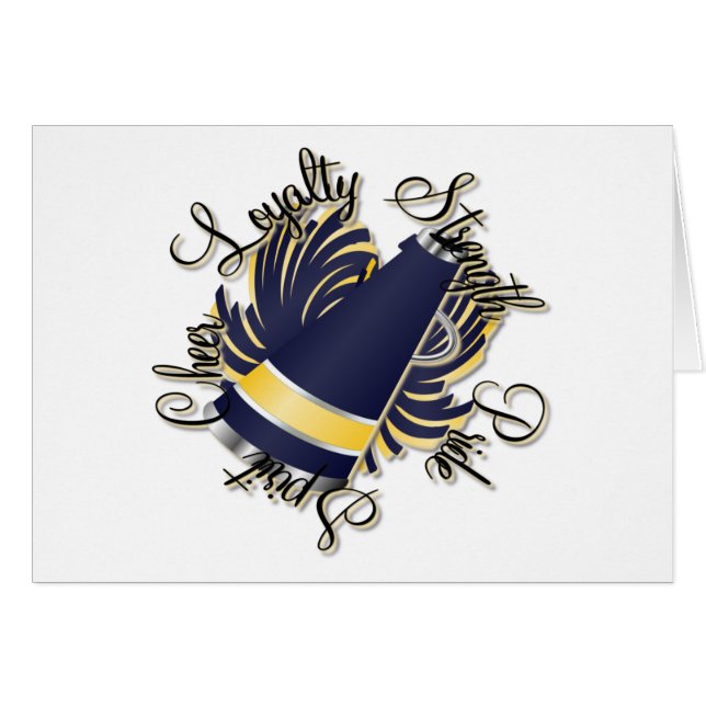 Chereleader Navy and Yellow Qualities Card (Vorderseite (Horizontal))