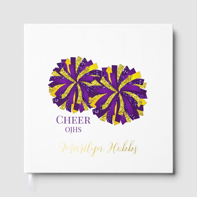 Chereleading Pom Poms Personalisiert Foil Scrapboo Gästebuch (Vorderseite)