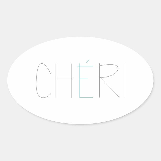 CHERI OVALER AUFKLEBER (Vorderseite)
