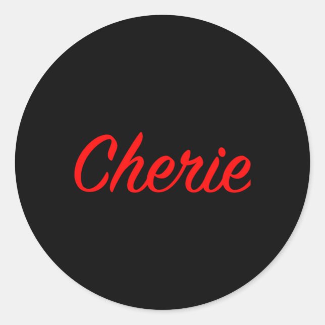 Cherie Runder Aufkleber (Vorderseite)