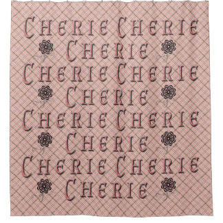 Cherie with monogram badge duschvorhang