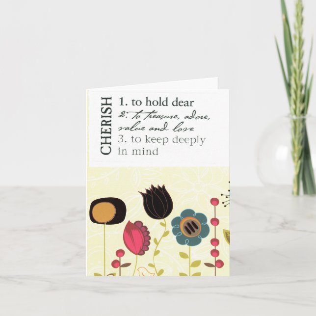 Cherish definition (blank) card 4"x5.6" karte (Vorderseite)