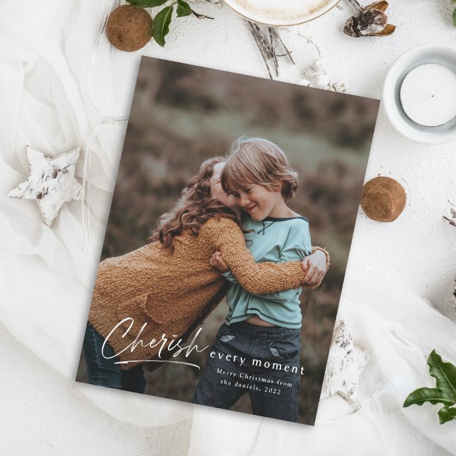 Cherish every moment 2 photo Holiday Christmas Karte (Von Creator hochgeladen)