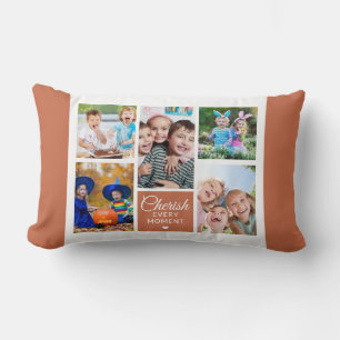 Cherish Every moment Terracotta 5 Foto Collage Lendenkissen