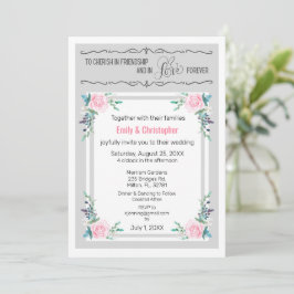 Cherish in Friendship & Liebe Hochzeit Einladung