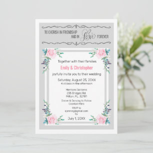 Cherish in Friendship & Liebe Hochzeit Einladung