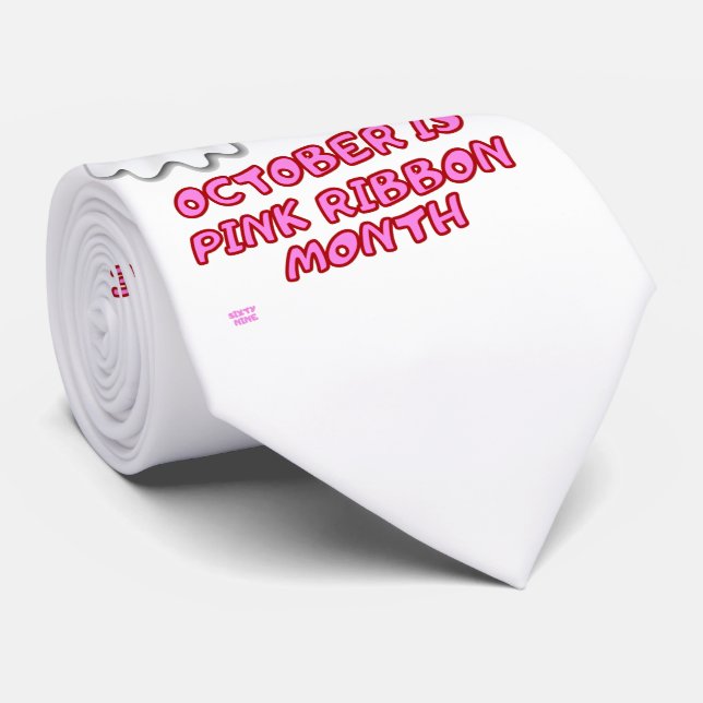 "CHERISH THE BOO BIS" lustig Pink Ribbon Krawatte (Gerollt)