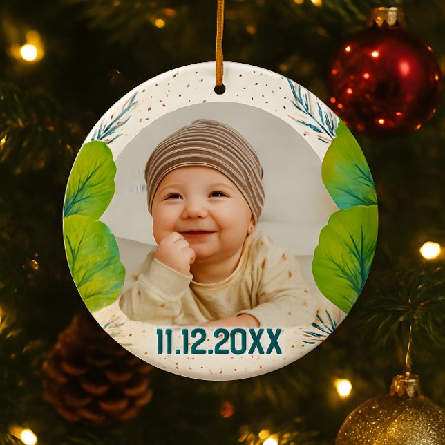 Cherish the Magic: Your Woodland First Christmas  Keramik Ornament (Von Creator hochgeladen)