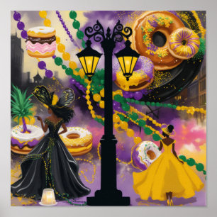 Cherish the Night - Mardi Gras beeinflussten Desig Poster