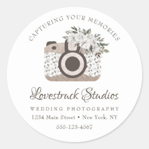 Cherish Vintag Custom Logo Fotografy Business Runder Aufkleber