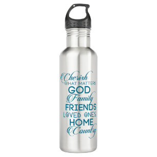 Cherish, was Aquamarin zählt Edelstahlflasche