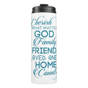 Cherish, was Aquamarin zählt Thermosbecher