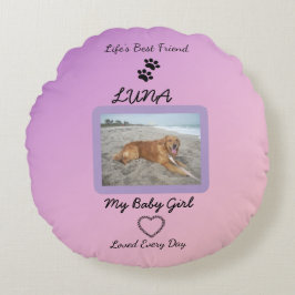 Cherished Companion Modern Pet Rundes Kissen