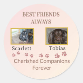 Cherished Companions Pawprint Runder Aufkleber