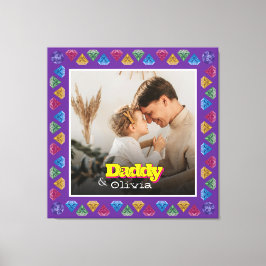 Cherished Family Portrait Gift - Vater Daughter So Leinwanddruck