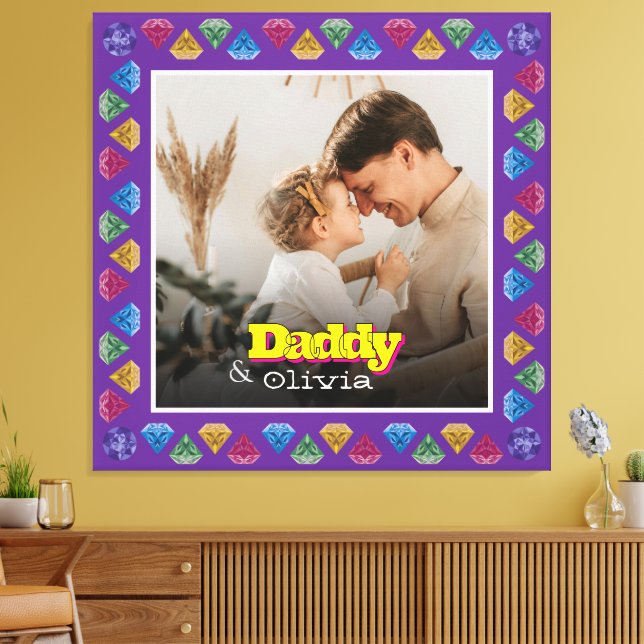 Cherished Family Portrait Gift - Vater Daughter So Leinwanddruck (Insitu (Wohnzimmer))