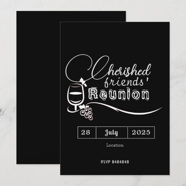cherished Friends' Reunion Invitations  (Devant / Derrière)